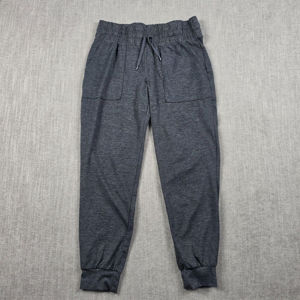 Mondetta Womens L Gray Space Dye Knit Joggers Pants Drawstring Athletic Stretch